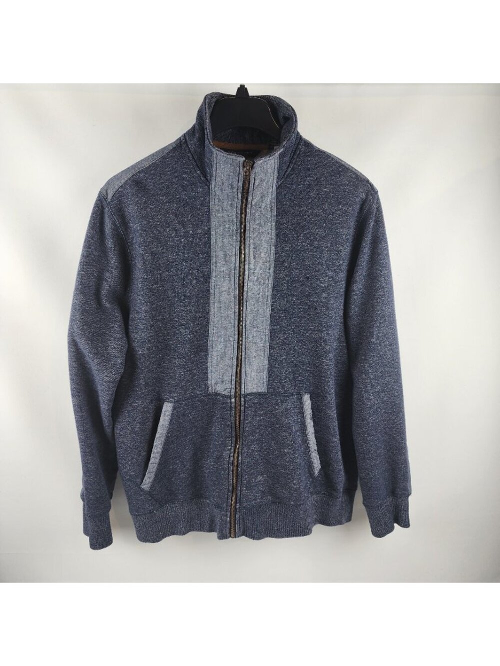 Sean John Jacket Mens XL Gray Sweatshirt Full Zip Coat Long Sleeve Elbow Patches